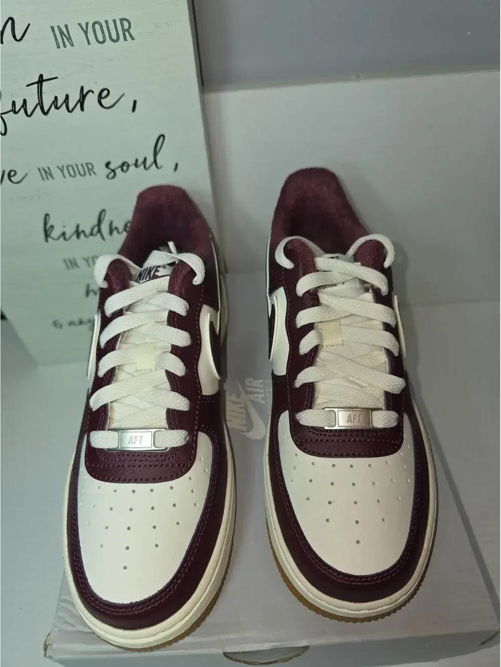 ⭐Nike Air Force 1 LV8 GS Sz 5y Big Kids Shoes New Night Maroon